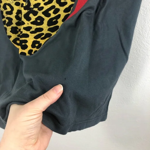 Daydreamer Rolling Stones Leopard Tongue Crewneck Graphic Tee - Picture 5 of 9